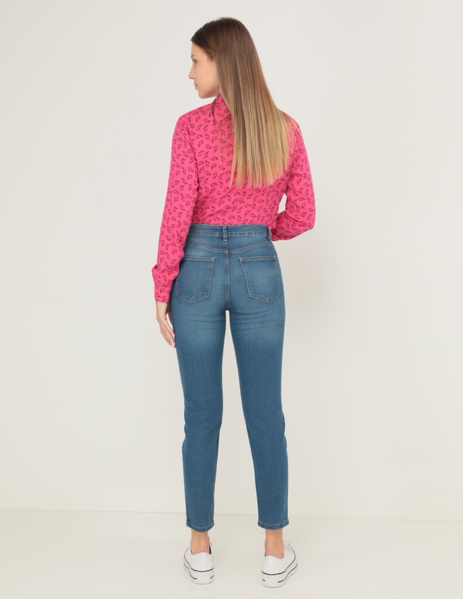 Jeans mom Non Stop corte cintura para mujer