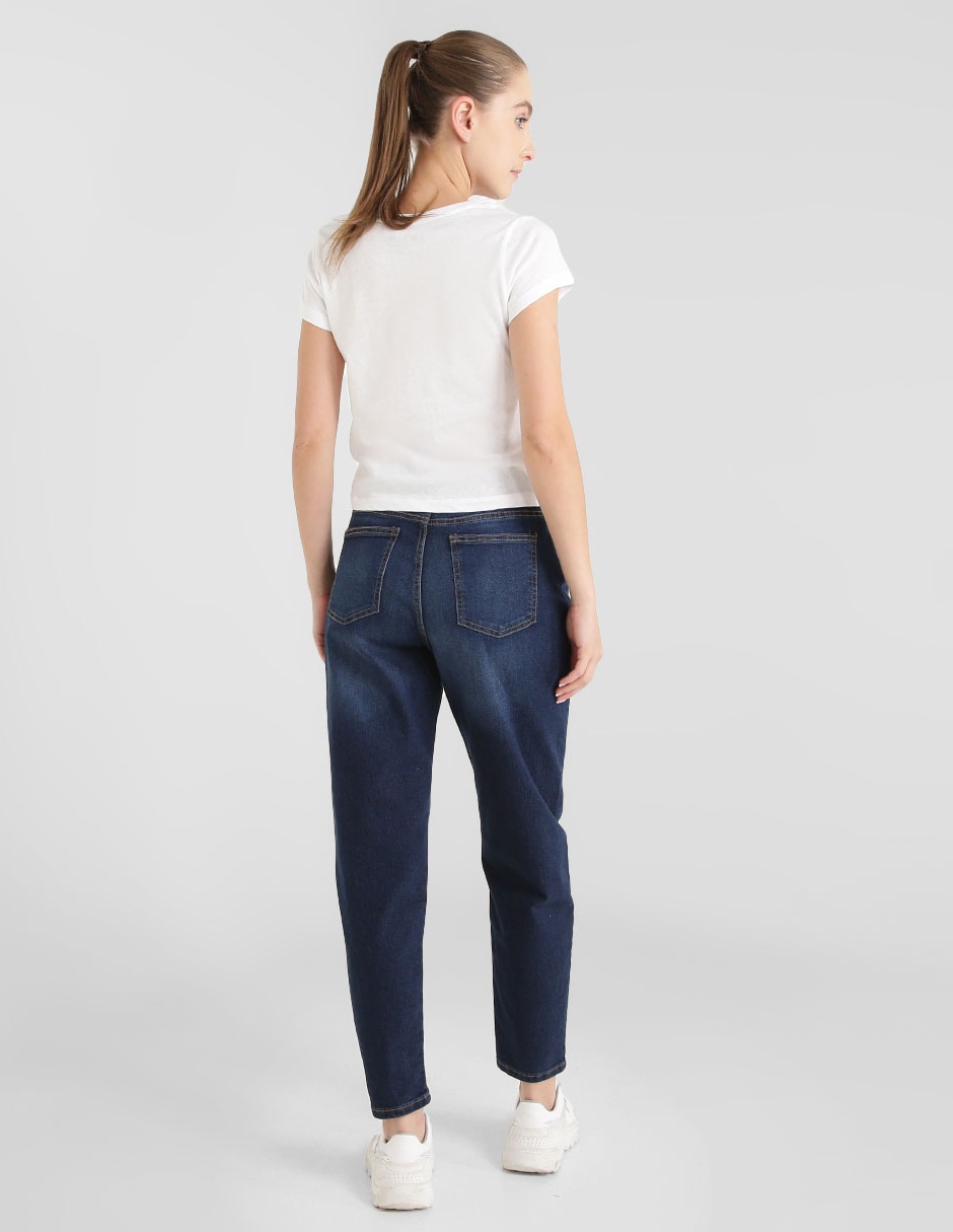 Jeans mom corte cintura para mujer 2