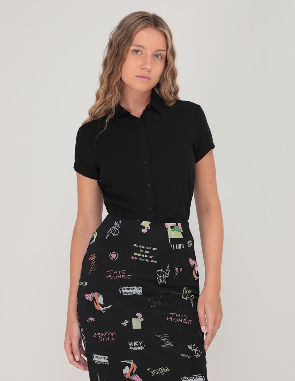 Blusa manga corta para mujer