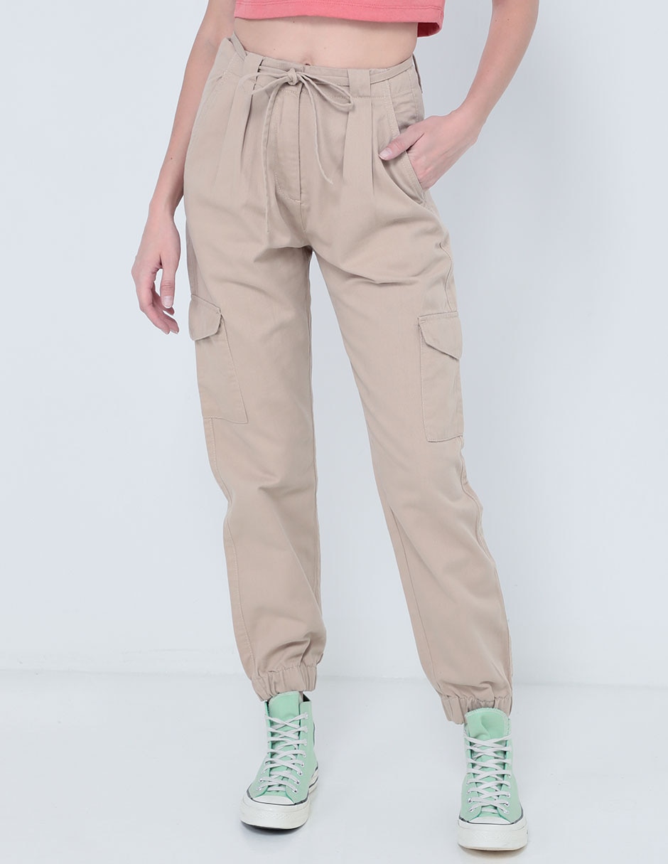 Jeans jogger corte cintura para mujer