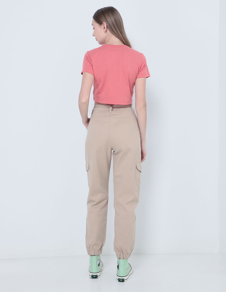 Jeans jogger corte cintura para mujer