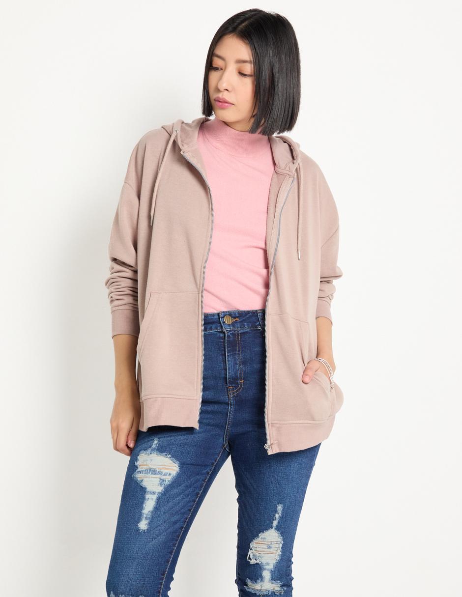 Sudadera con capucha y bolsa para mujer