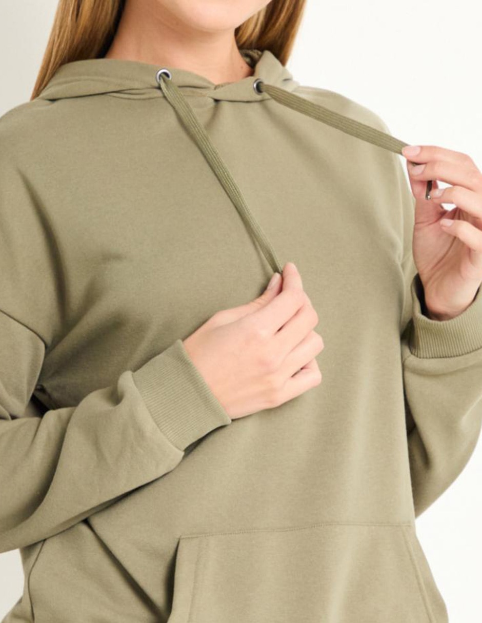 Sudadera con capucha y bolsa para mujer