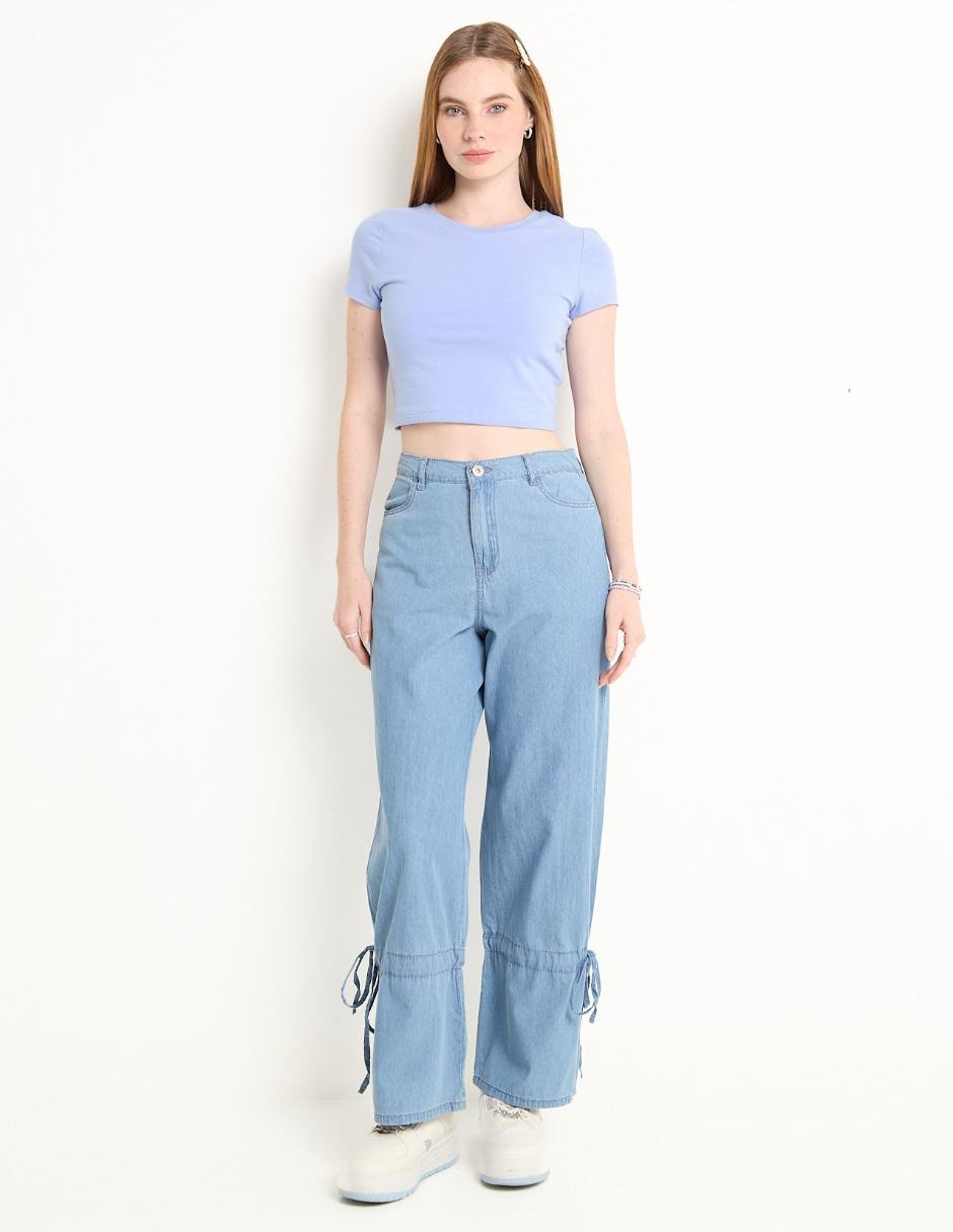 Jeans relaxed straight Non Stop corte cintura alta para mujer
