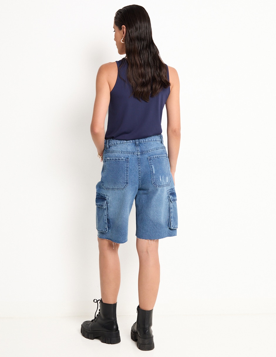Bermuda de mezclilla para mujer