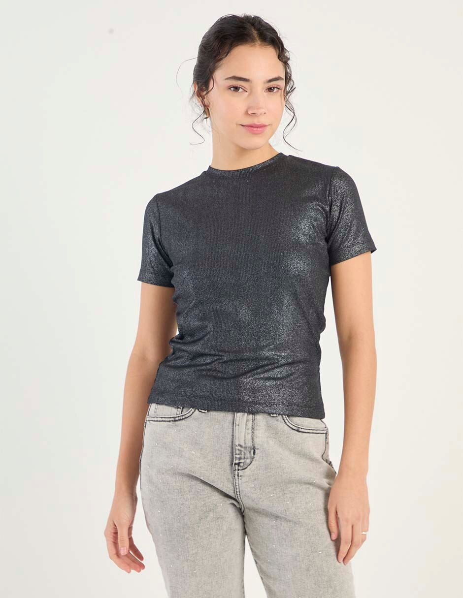 Playera manga corta cuello redondo mujer 1