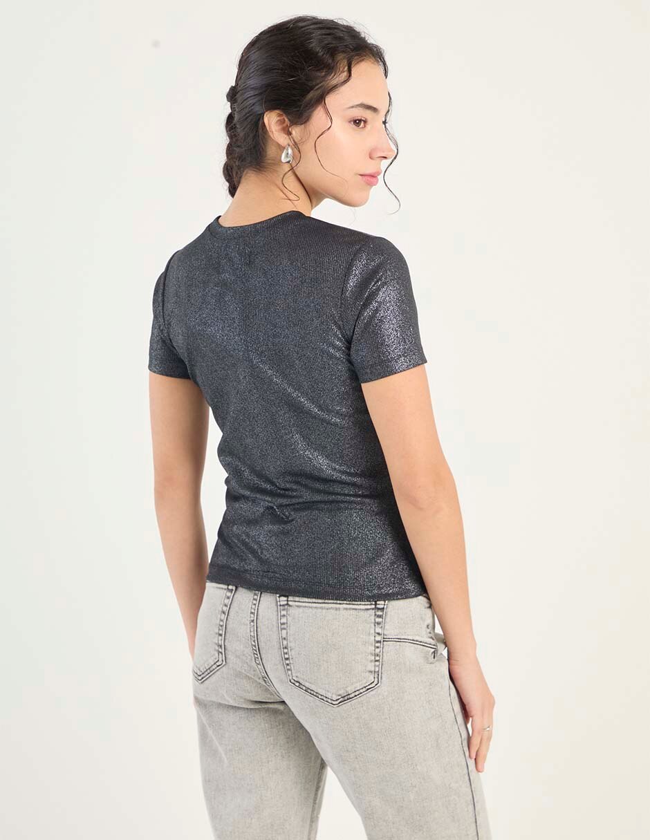 Playera manga corta cuello redondo mujer 4