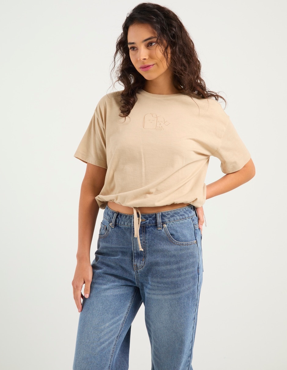 Playera manga corta Non Stop cuello redondo para mujer