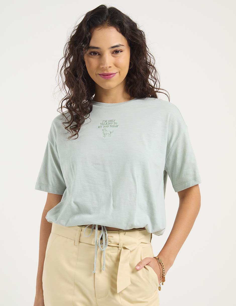 Playera manga corta cuello redondo para mujer 2