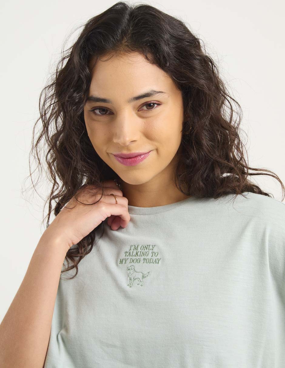 Playera manga corta cuello redondo para mujer 4