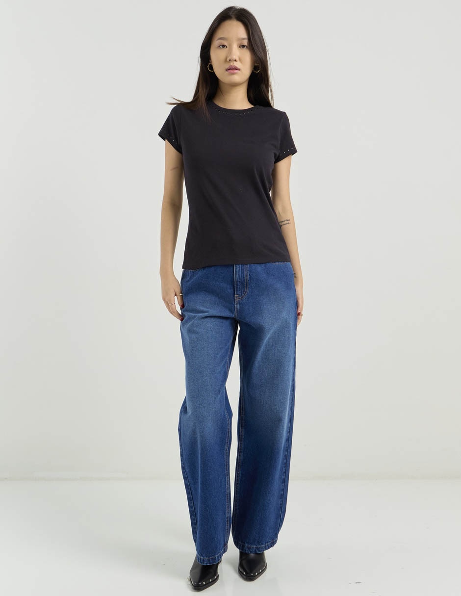 Playera manga corta Non Stop cuello redondo para mujer