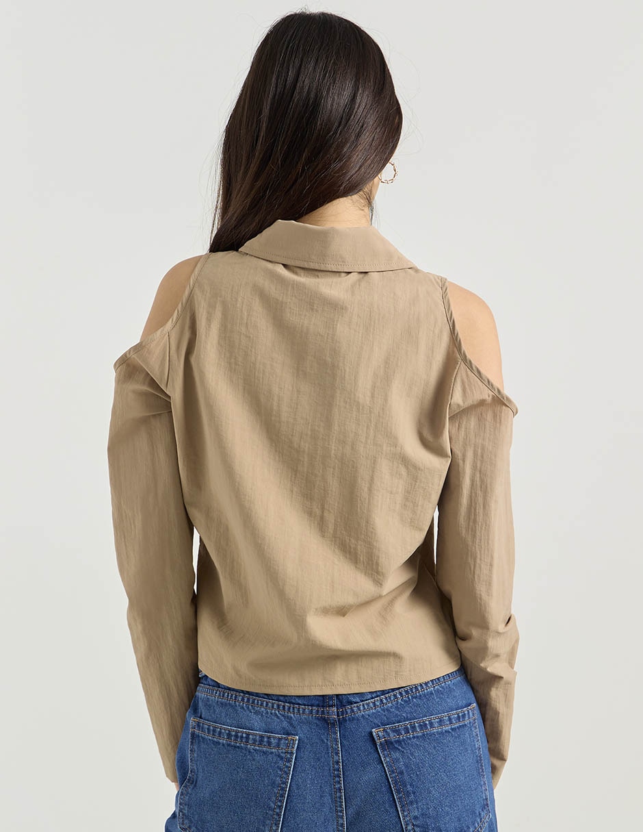 Blusa camisera manga larga para mujer 5