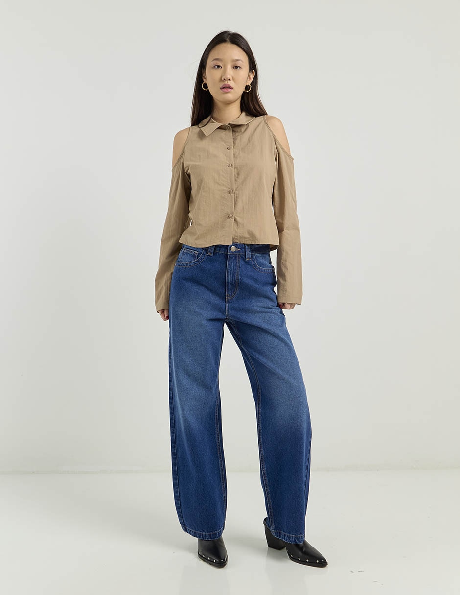 Blusa camisera manga larga para mujer 6