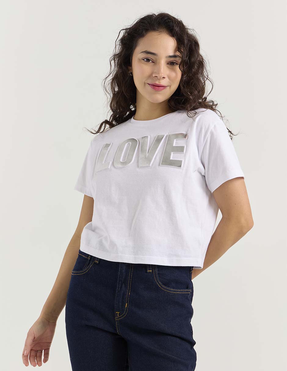 Playera manga corta cuello redondo mujer Playera manga corta cuello redondo mujer