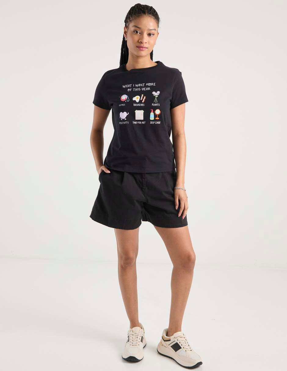 Playera manga corta Non Stop cuello redondo para mujer