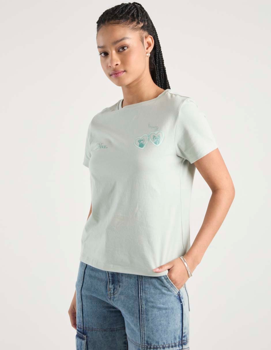 Playera manga corta Non Stop cuello redondo para mujer