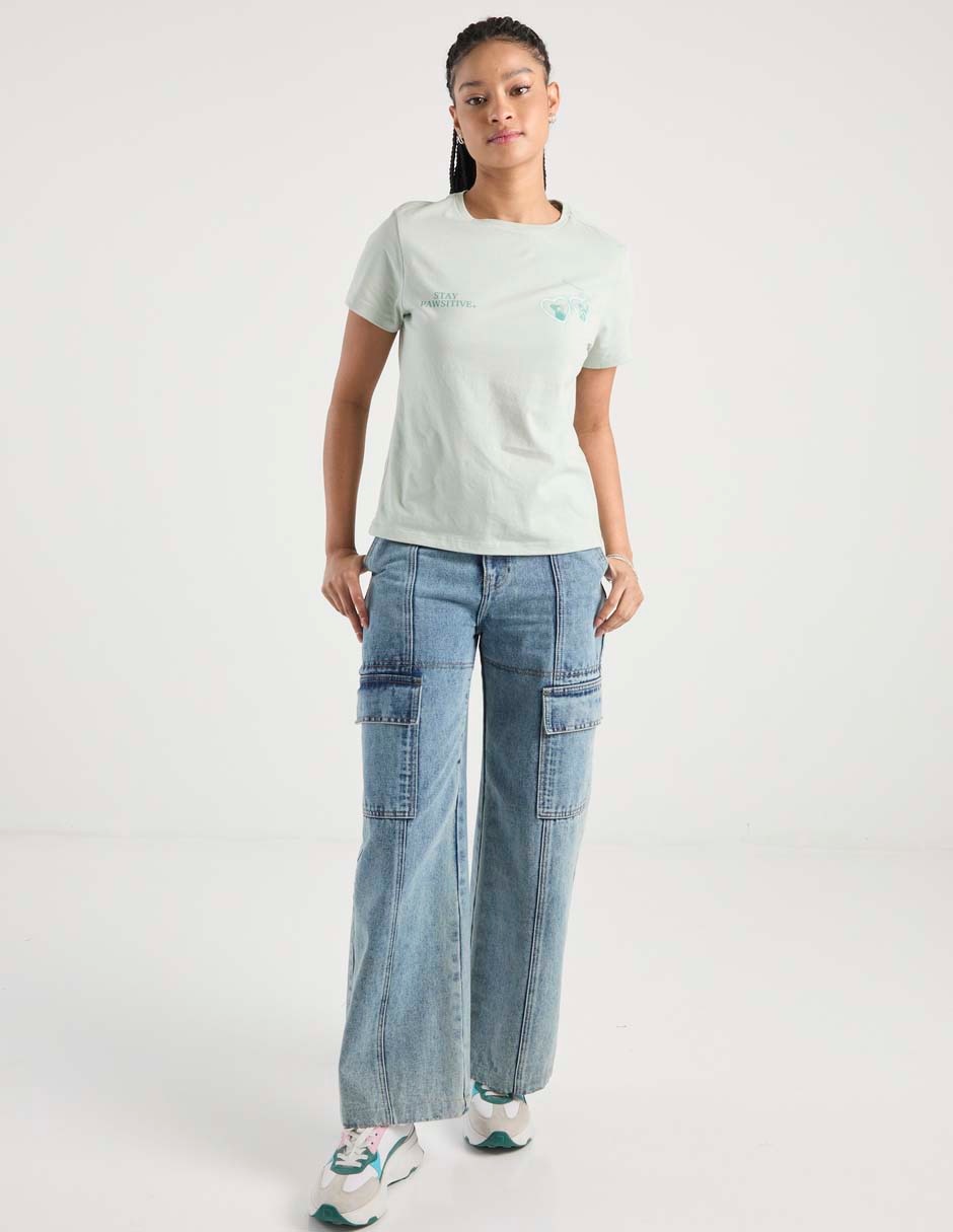 Playera manga corta Non Stop cuello redondo para mujer