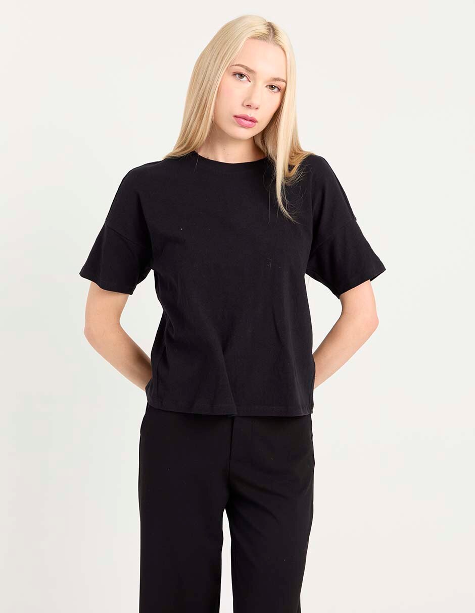Playera manga corta cuello redondo mujer 1