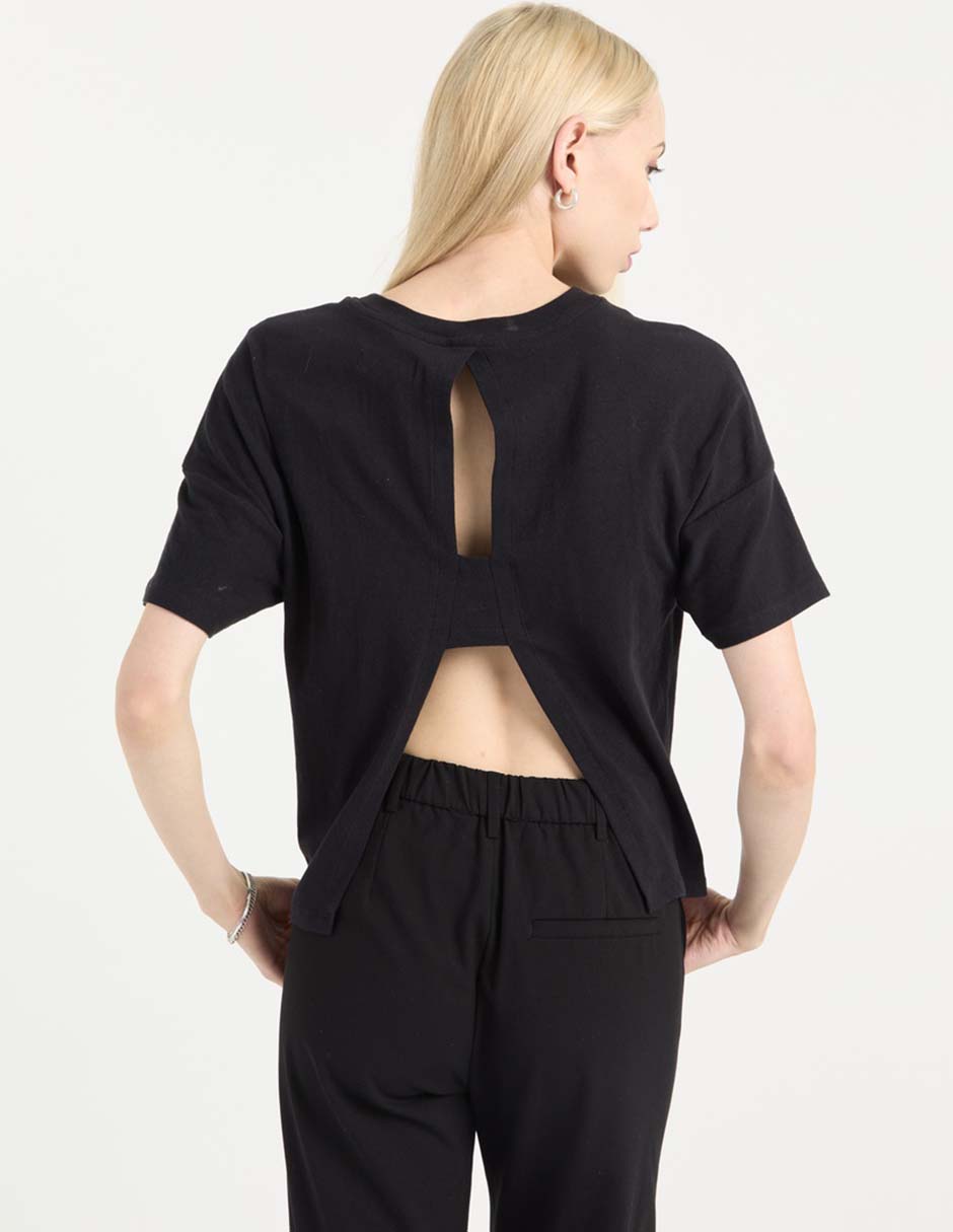 Playera manga corta cuello redondo mujer 4