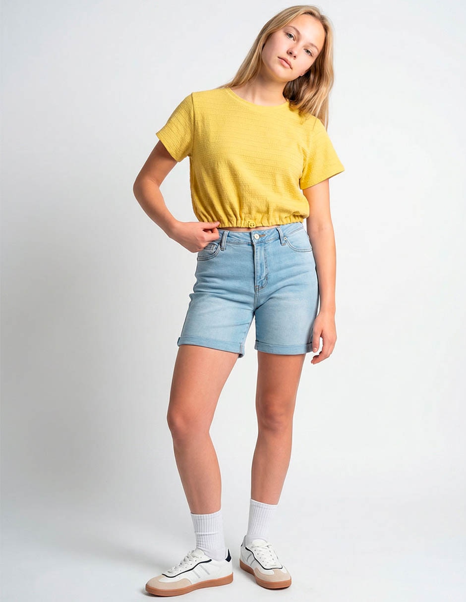 Playera manga corta cuello redondo mujer