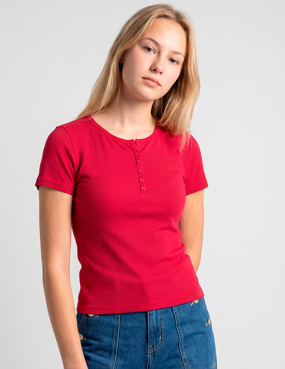 Playera manga corta Non Stop cuello redono para mujer