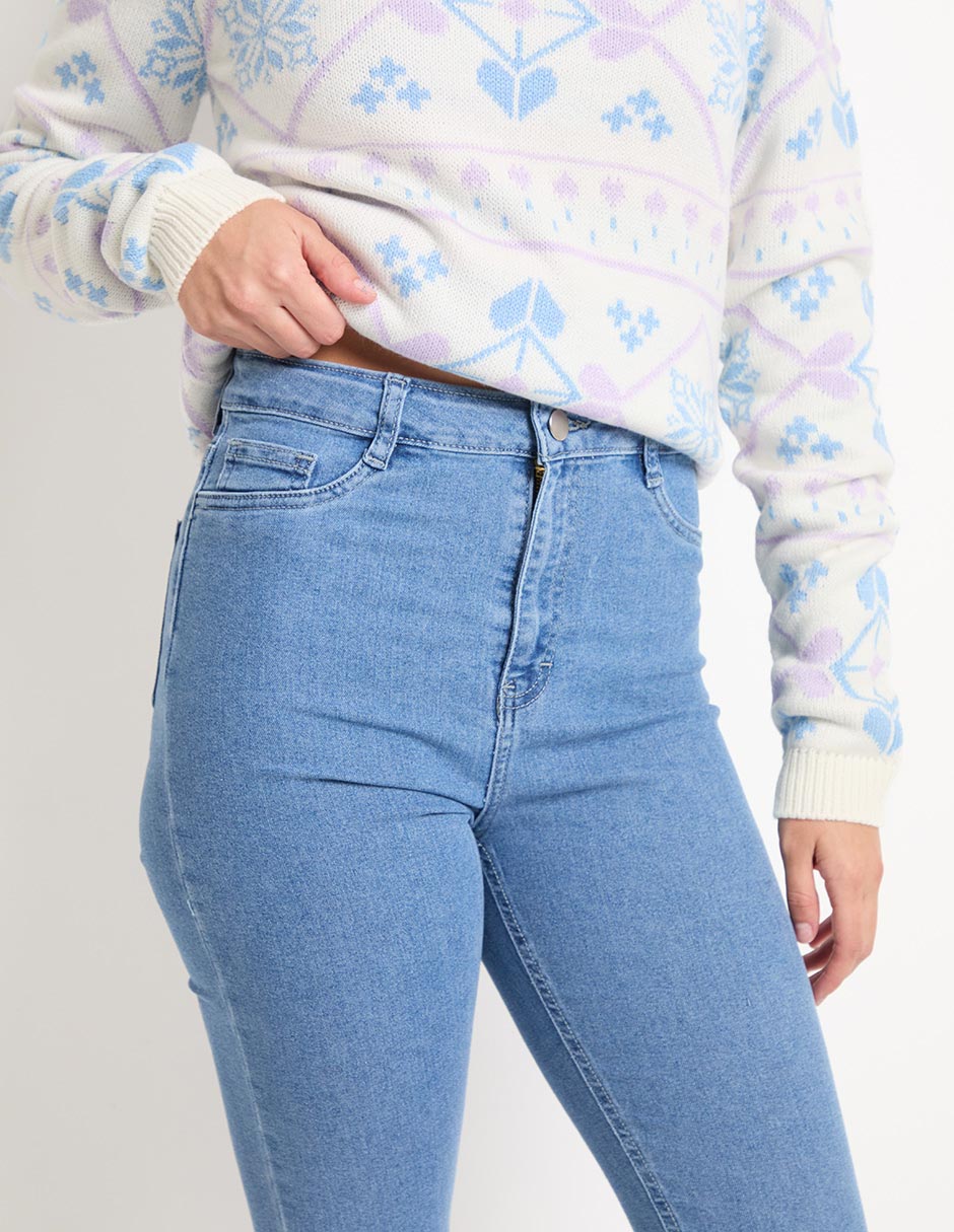 Jeans skinny corte cintura alta para mujer 4