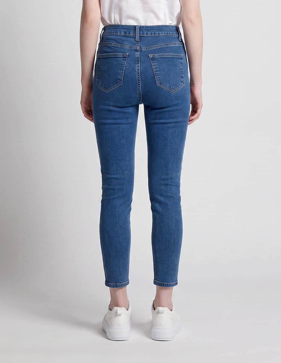 Jeans skinny corte cintura alta para mujer 2