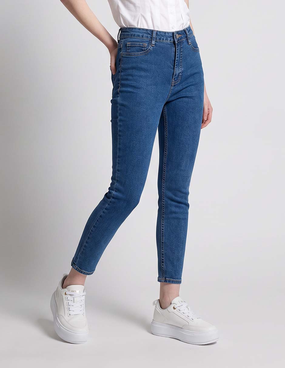 Jeans skinny corte cintura alta para mujer 3