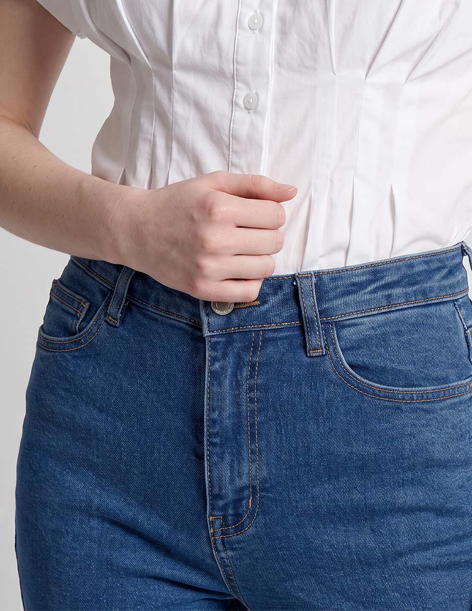 Jeans skinny corte cintura alta para mujer 4