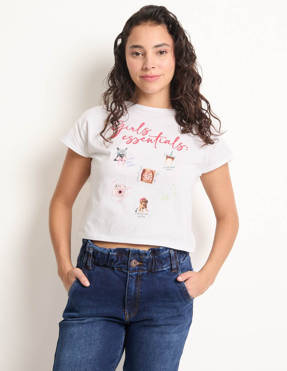 Playera manga corta cuello redondo mujer Playera manga corta cuello redondo mujer
