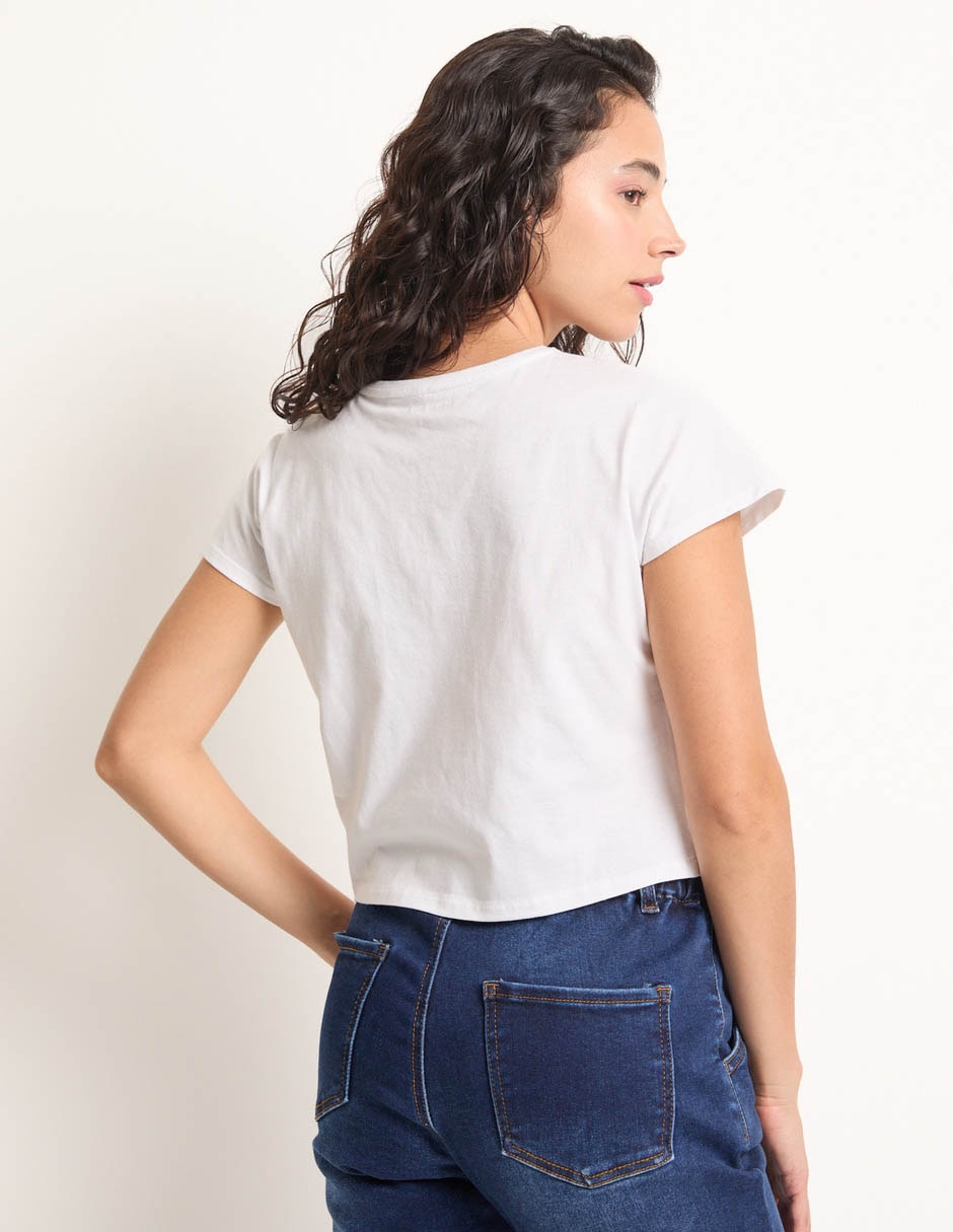 Playera manga corta cuello redondo mujer 4