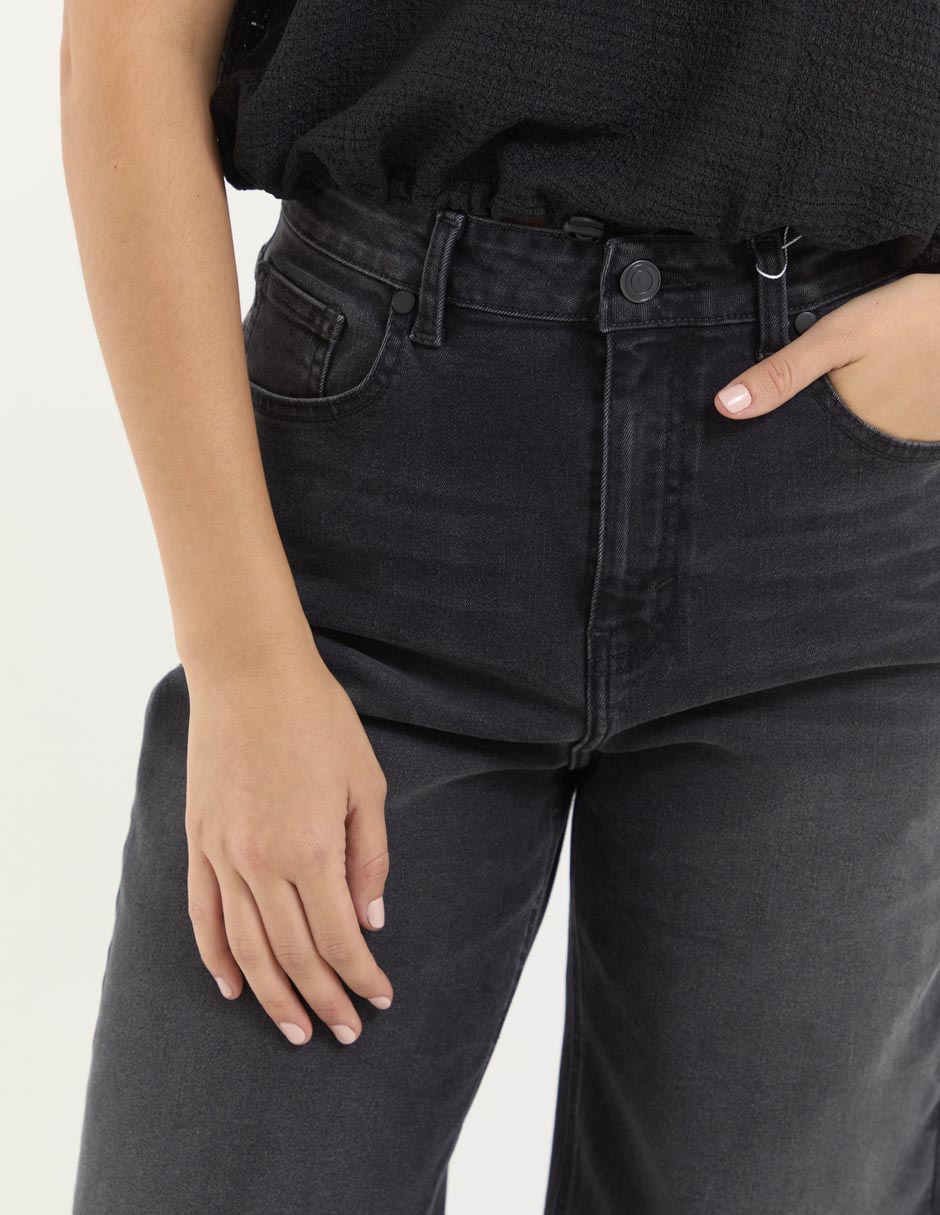 Jeans relaxed straight cintura media para mujer 7