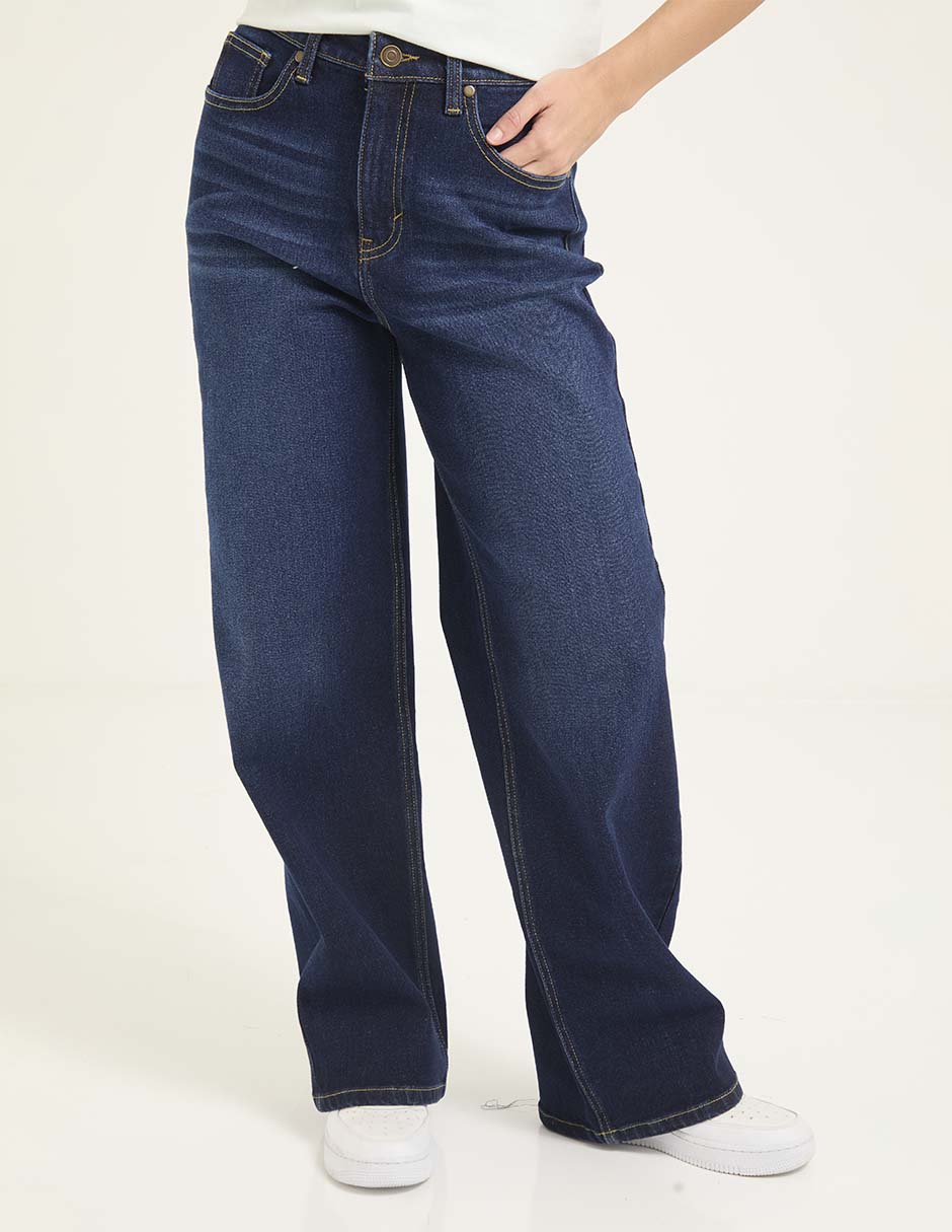 Jeans relaxed straight cintura media para mujer Jeans relaxed straight cintura media para mujer