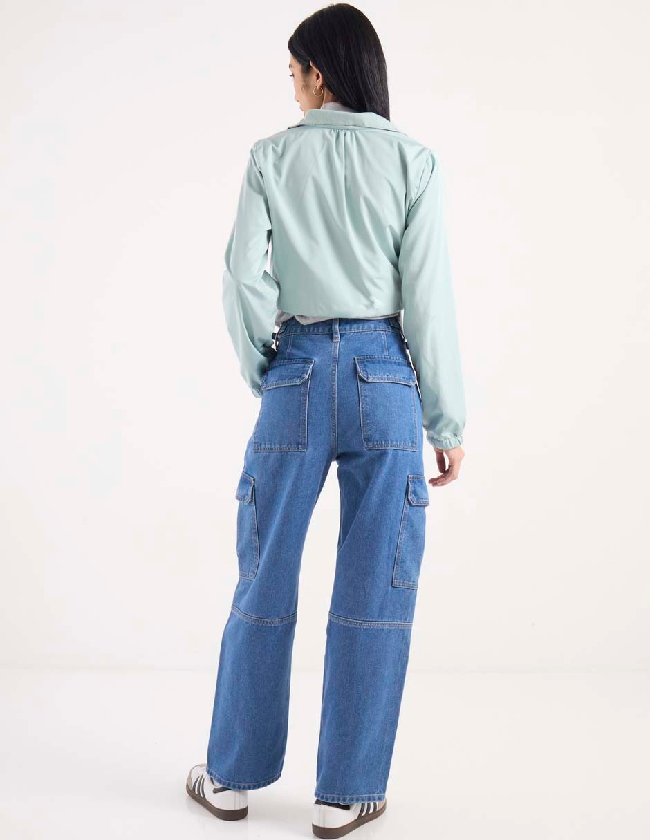 Jeans cargo relajado Non Stop corte cintura para mujer