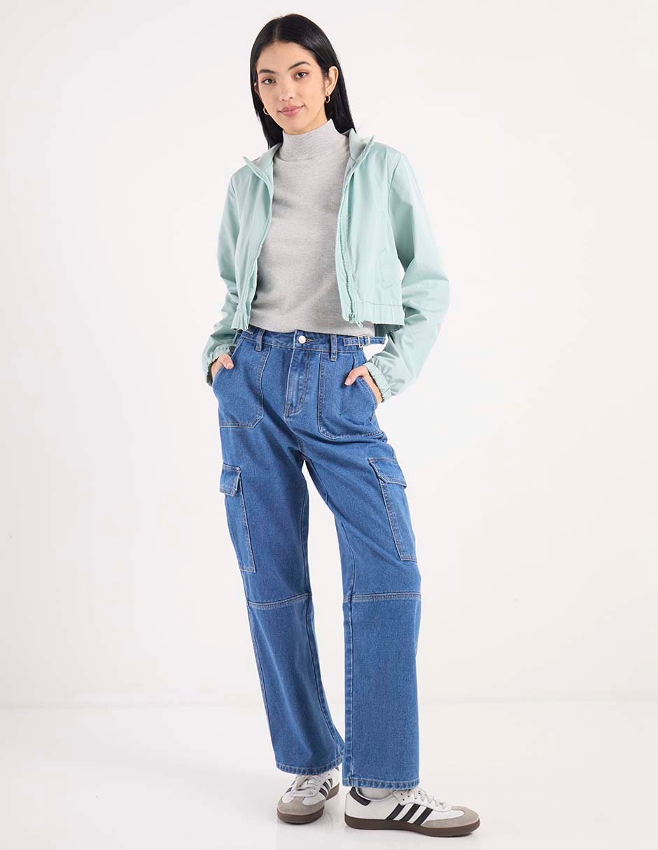Jeans cargo relajado Non Stop corte cintura para mujer