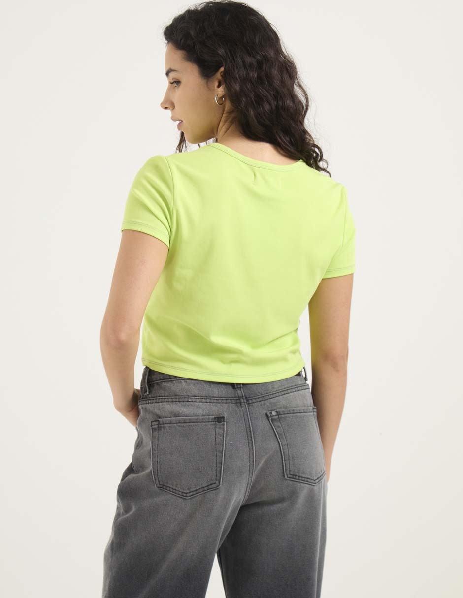 Playera manga corta cuello redondo mujer 4