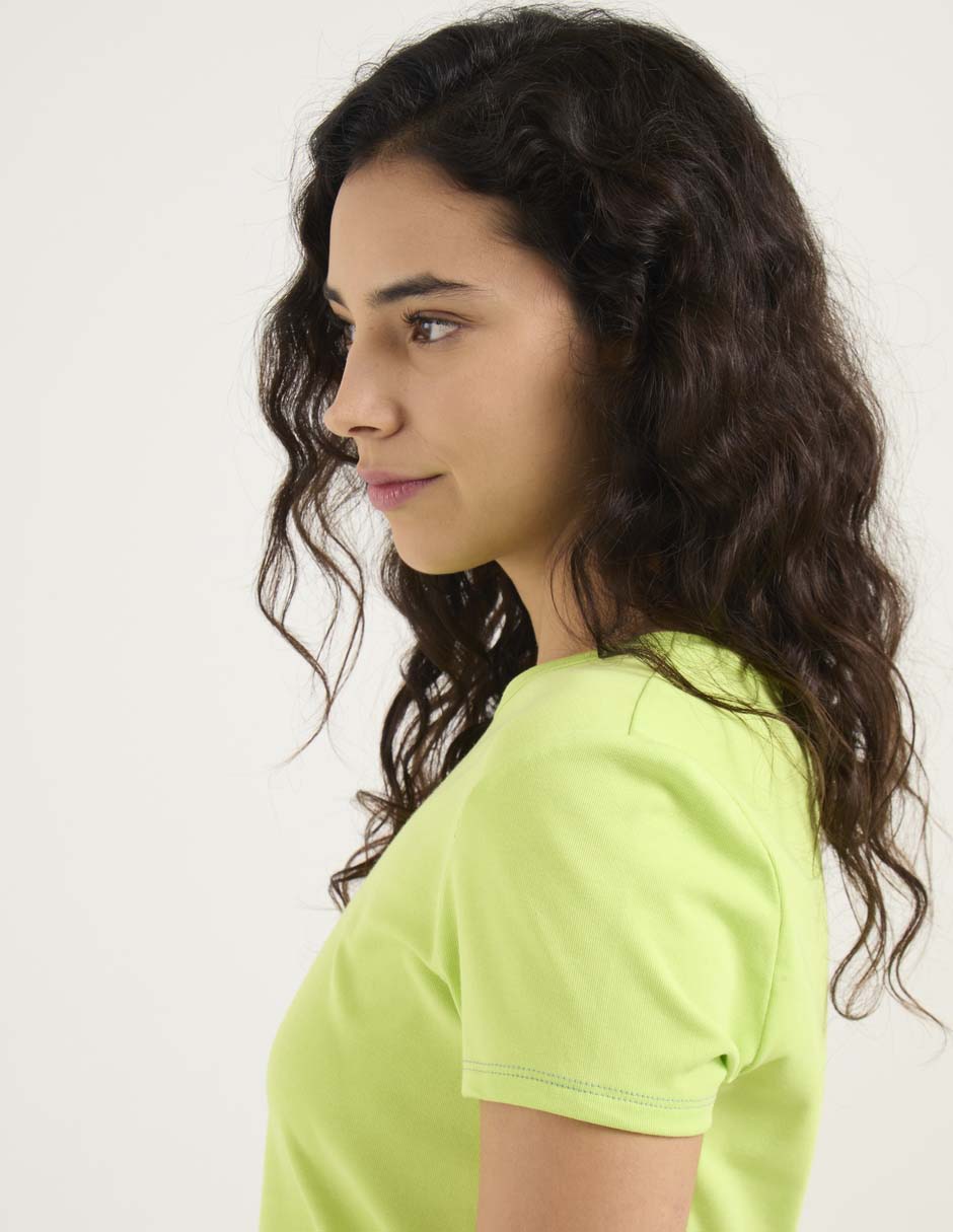 Playera manga corta cuello redondo mujer 2