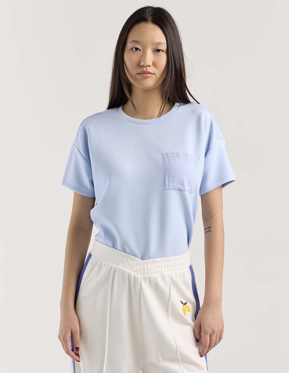 Playera manga corta cuello redondo para mujer