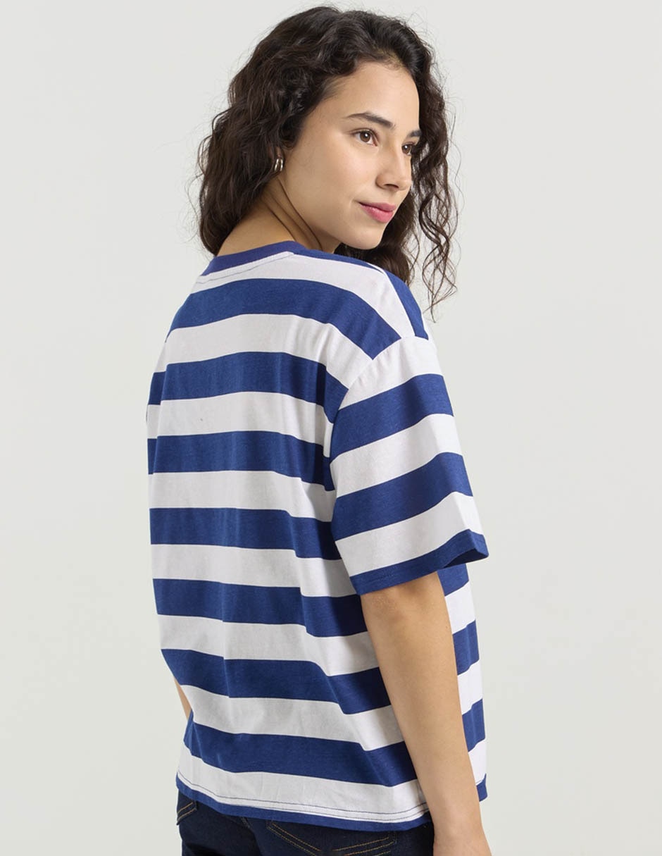 Playera manga al codo Non Stop cuello redondo para mujer