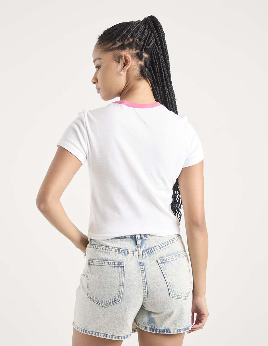 Playera manga corta Non Stop cuello redondo para mujer