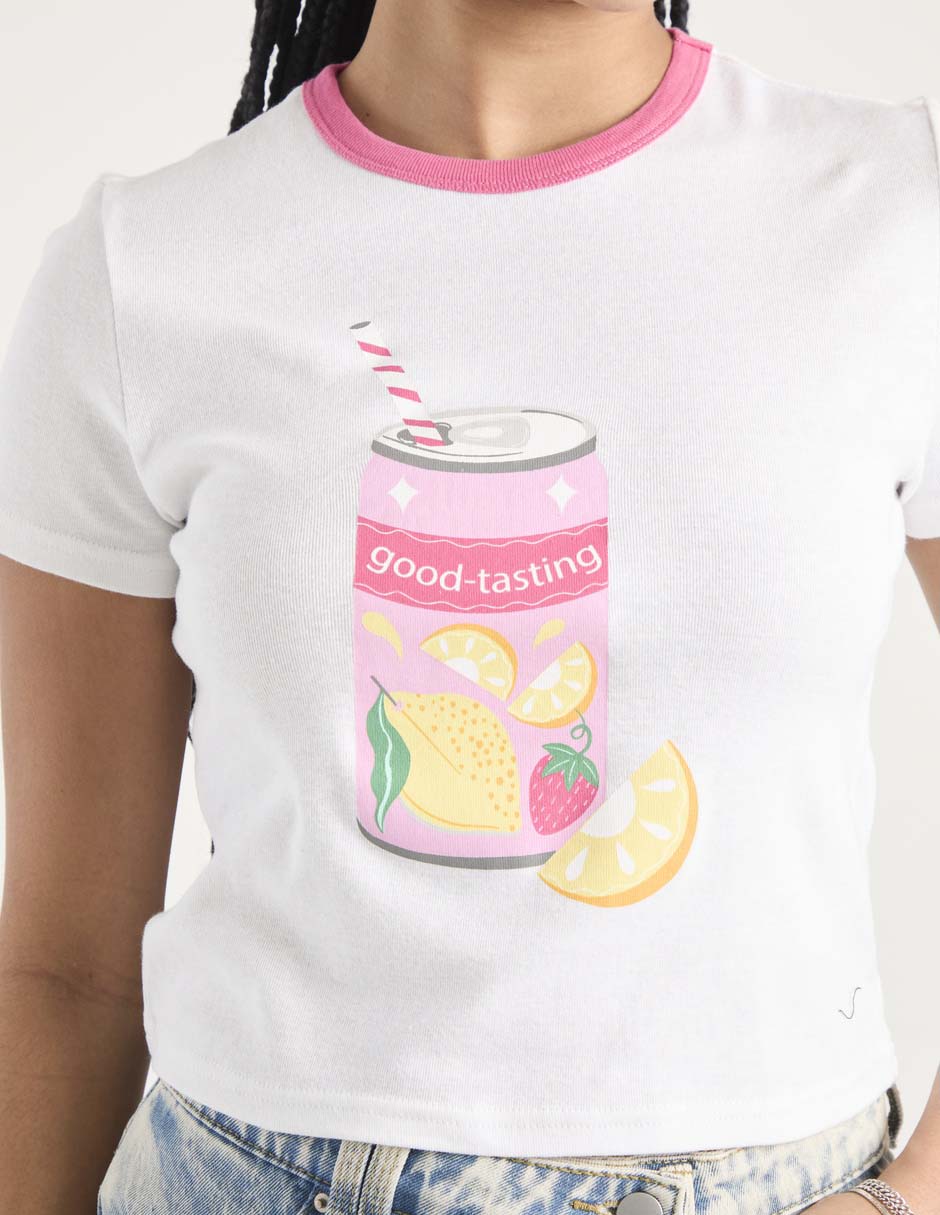 Playera manga corta Non Stop cuello redondo para mujer