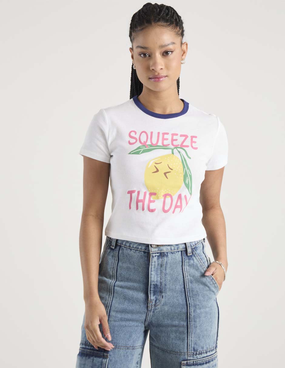 Playera manga corta Non Stop cuello redondo para mujer 1