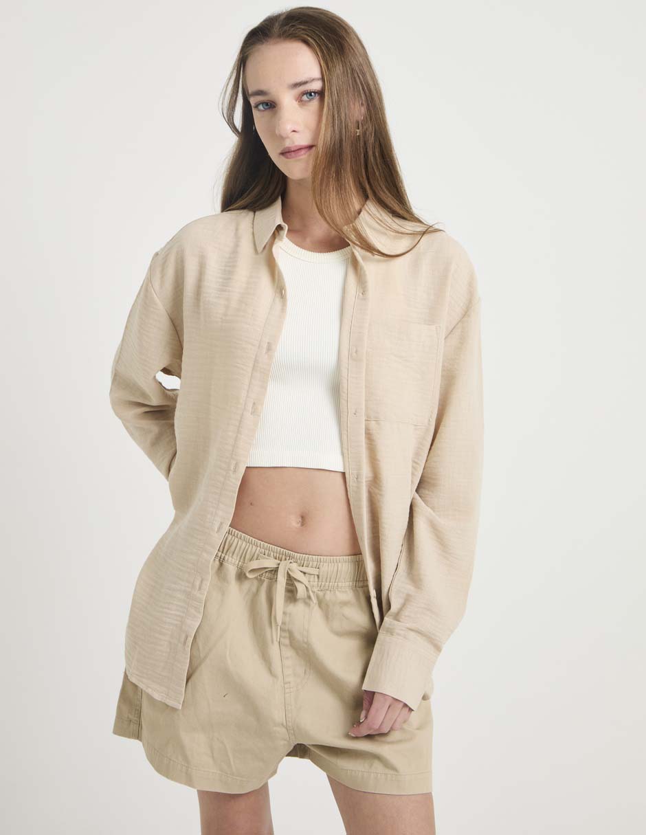 Blusa camisera manga larga para mujer 1