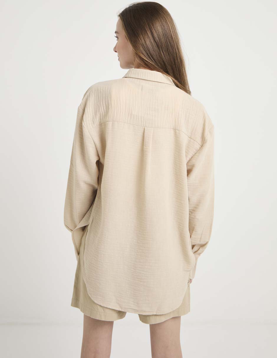 Blusa camisera manga larga para mujer 5