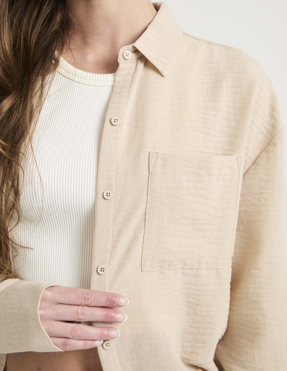 Blusa camisera manga larga para mujer 7