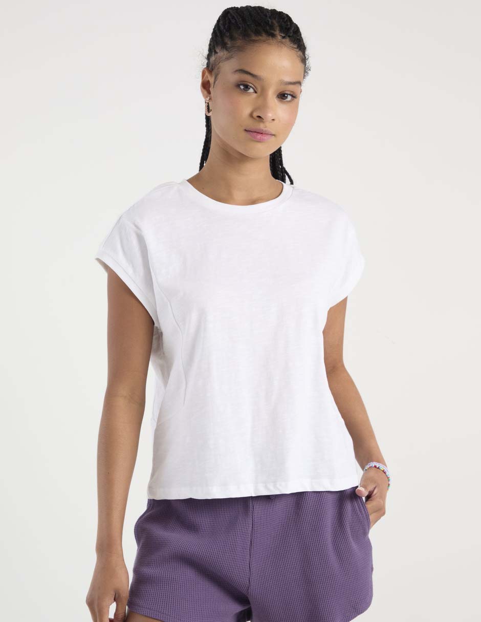 Playera manga corta Non Stop cuello redondo para mujer