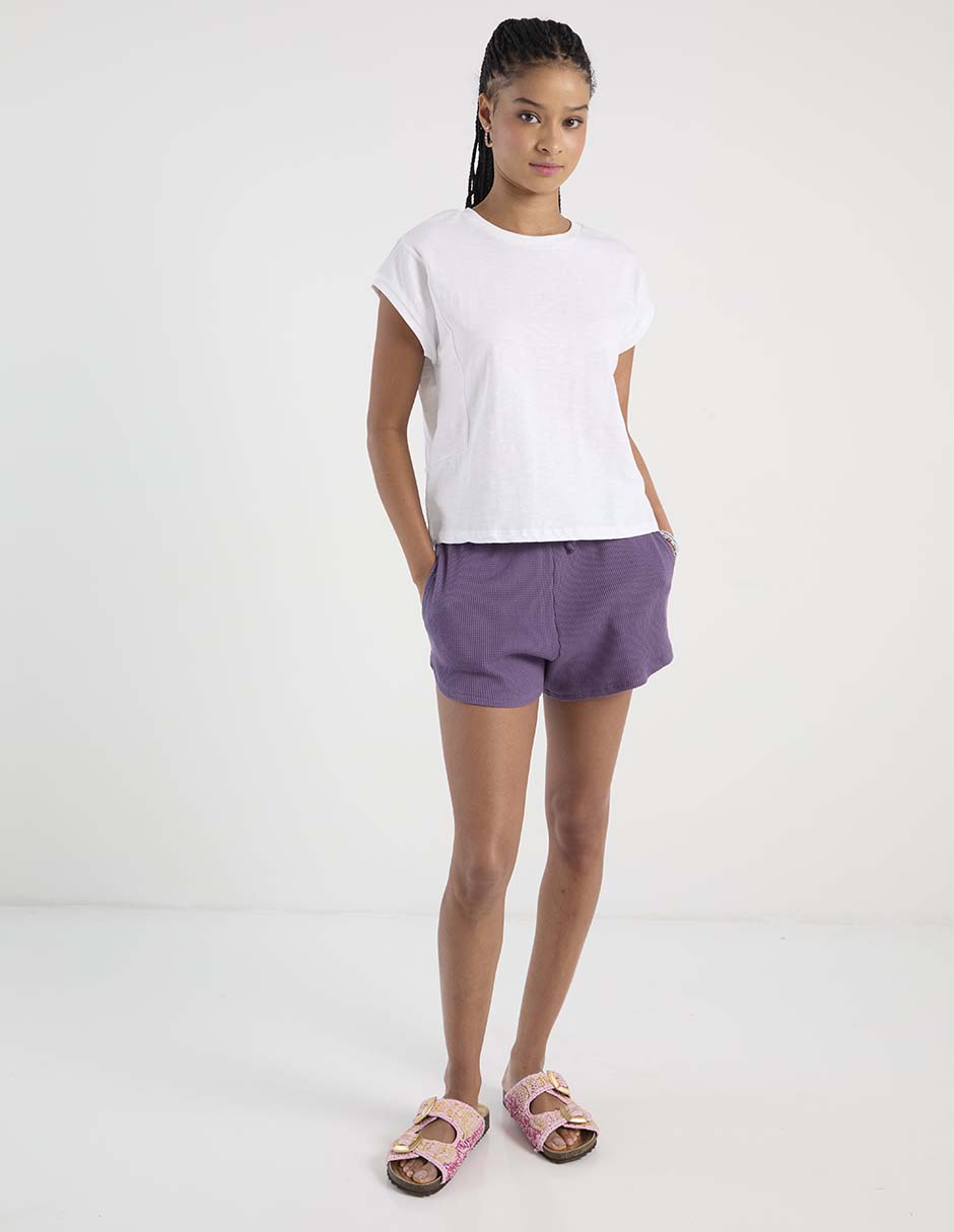 Playera manga corta Non Stop cuello redondo para mujer