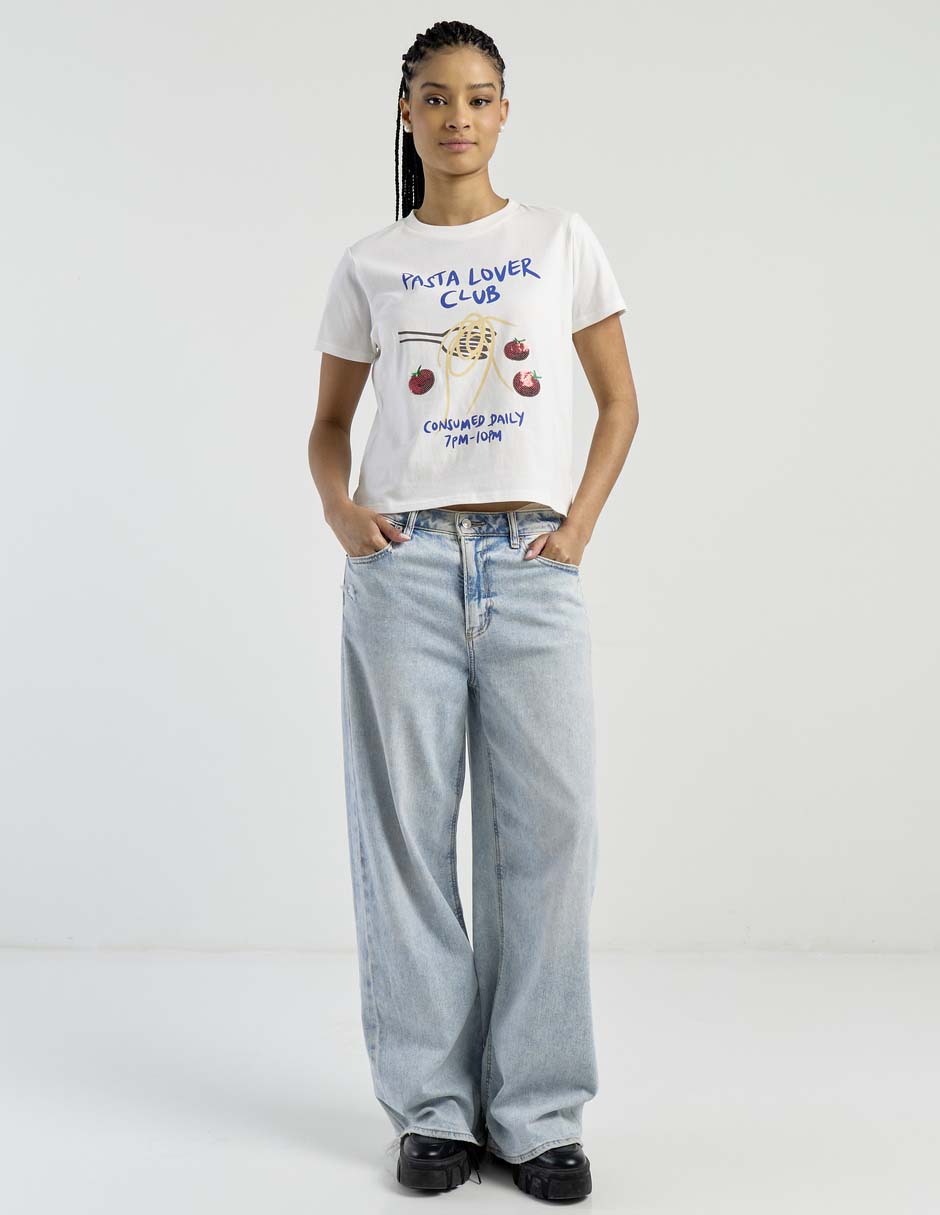 Blusa manga corta Non Stop cuello redondo para mujer