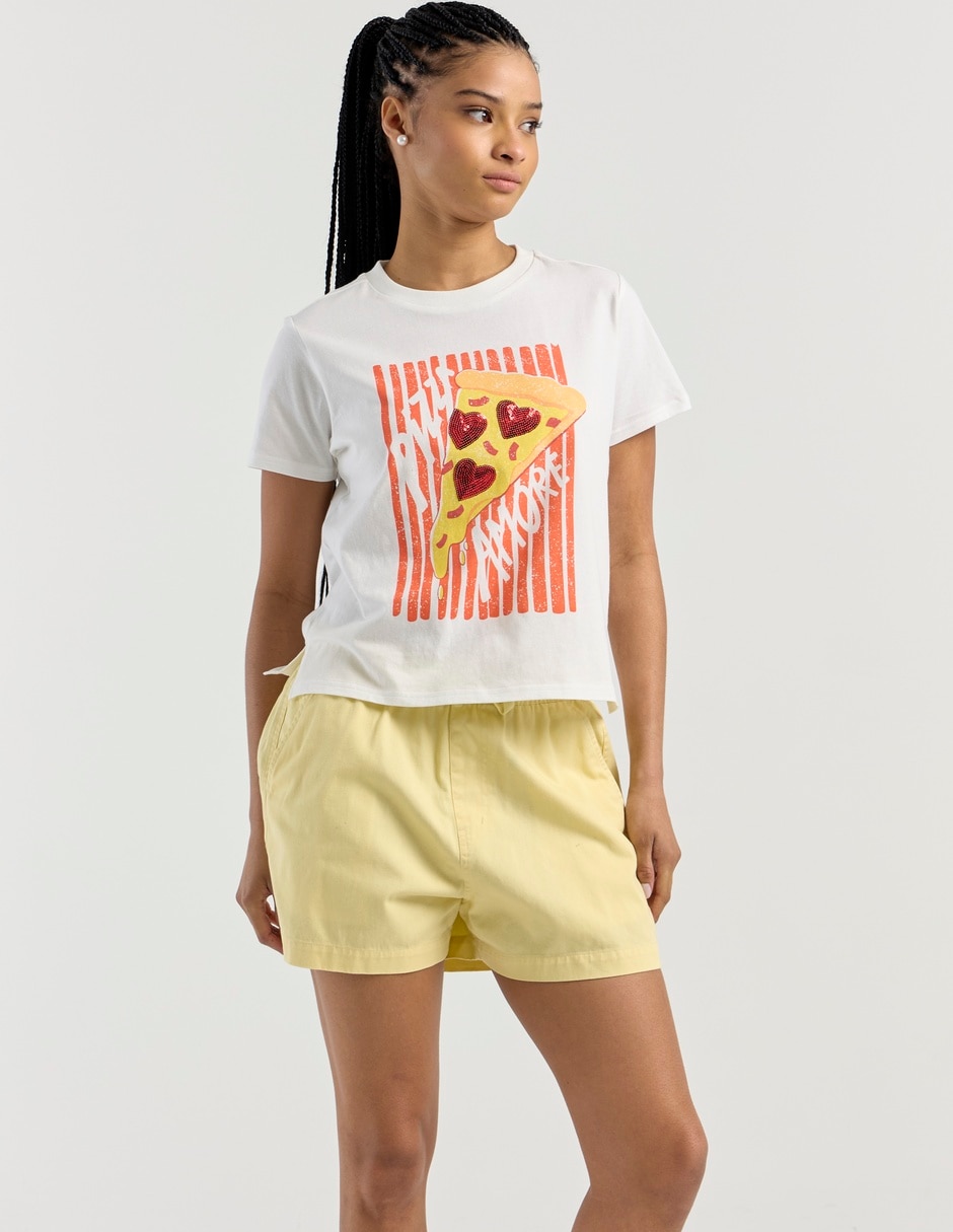 Playera manga corta Non Stop cuello redondo para mujer