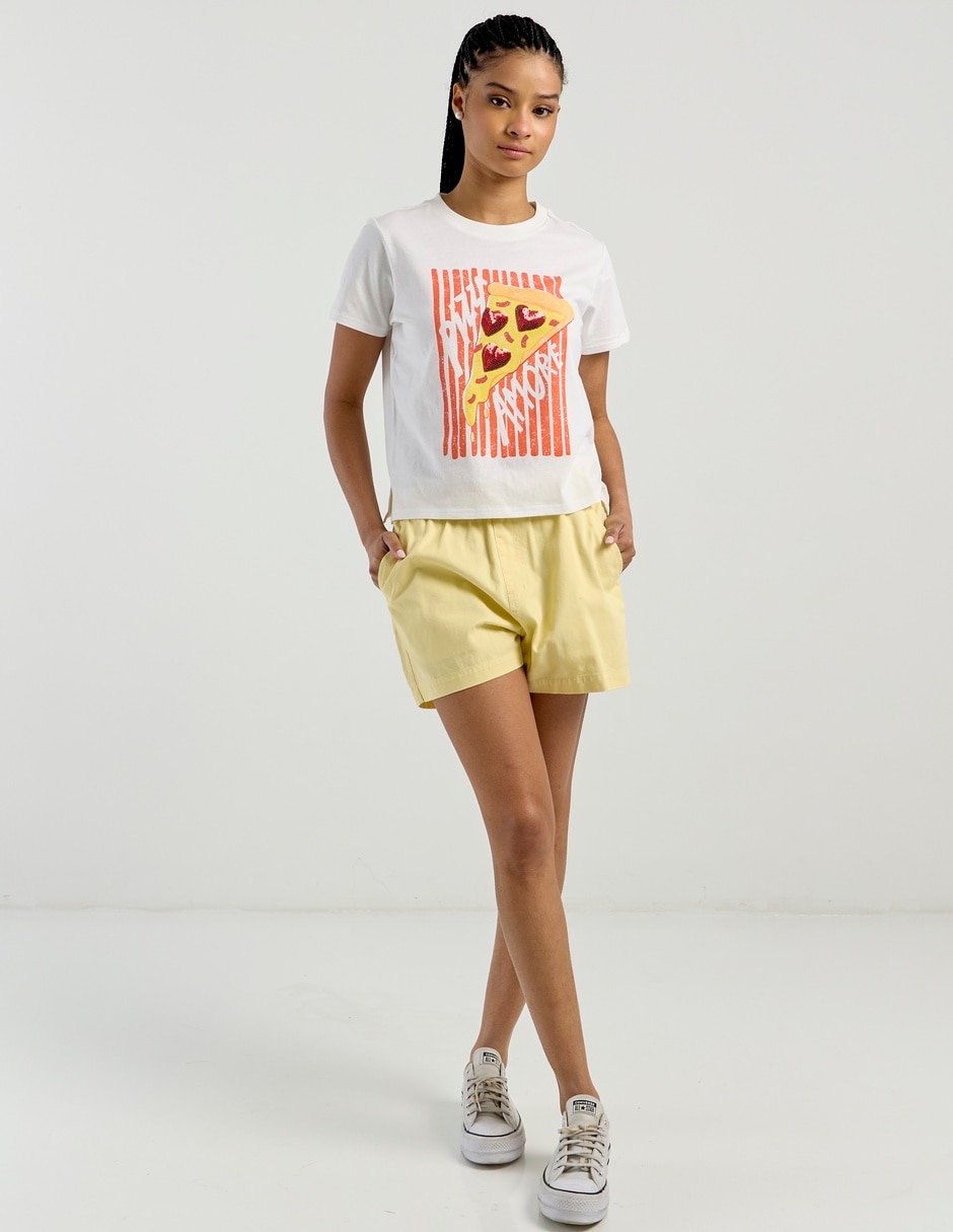 Playera manga corta Non Stop cuello redondo para mujer